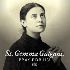 St. Gemma Galgani, pray for us. 

#TCDSB #HCDSB #PVNCCDSB #WCDSB #OCSB #RCCDSB 
#YCDSB #BGCDSB #SMCDSB #NiagaraCatholic  #HuronPerthCatholic #CDSBEO #OECTA
