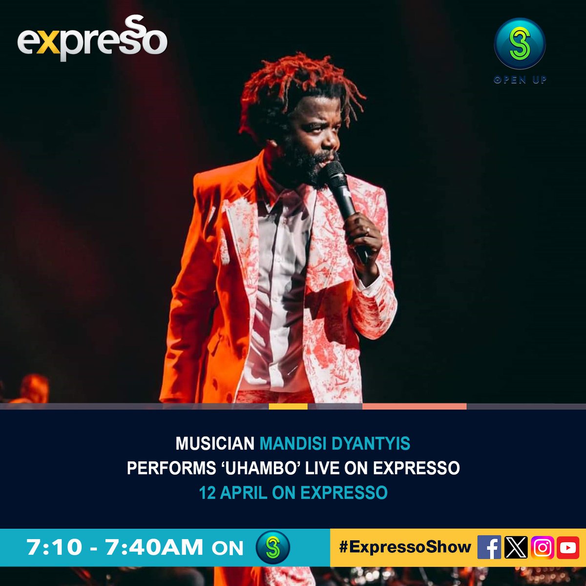 Don't miss @dmandisi LIVE on #ExpressoShow tomorrow 6-9AM on @SABC3