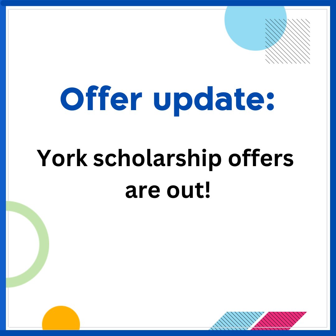 Offer updates: @YorkUniversity scholarship offers are out! #2024SchulichLeaders #LeadersGonnaLead #STEM #Science #Technology #Engineering #Math