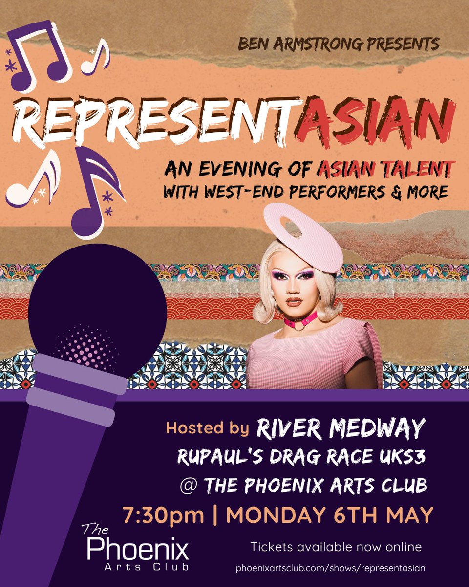 Thrilled to announce that the incredible @river_medway will be hosting the Sixth Instalment of “RepresentAsian” on Monday 6th May 2024 at @phoenixartsclub Tickets - phoenixartsclub.com/events/represe…