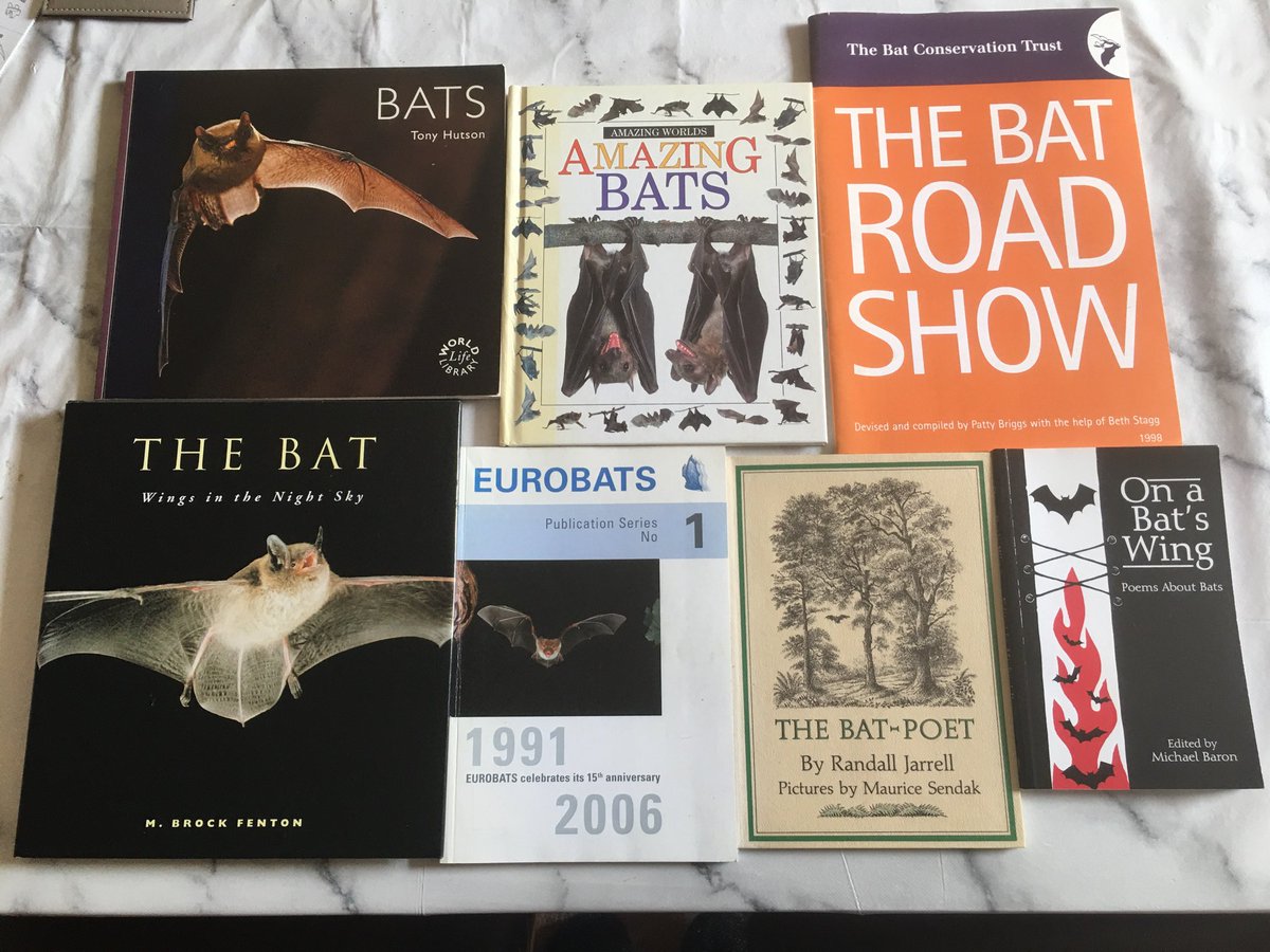 Am really chuffed to have picked up this job lot of bat related books on eBay. Have couple already but the ones I don’t have made it a worthwhile purchase. I’ve went from possessing zero poetry books relating to bats to two! Looking forward to reading them.
@_BCT_ @UNEP_EUROBATS
