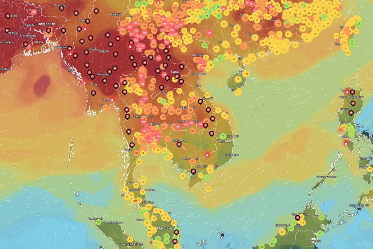 #BangkokPost: Bangkok stood as the only city blanketed by red-coded (seriously hazardous) levels of fine dust pollution among 63 provinces battling thick smog late Thursday morning, according to the Geo-Informatics and Space Technology Development Agency (Gistda). #Thailand…