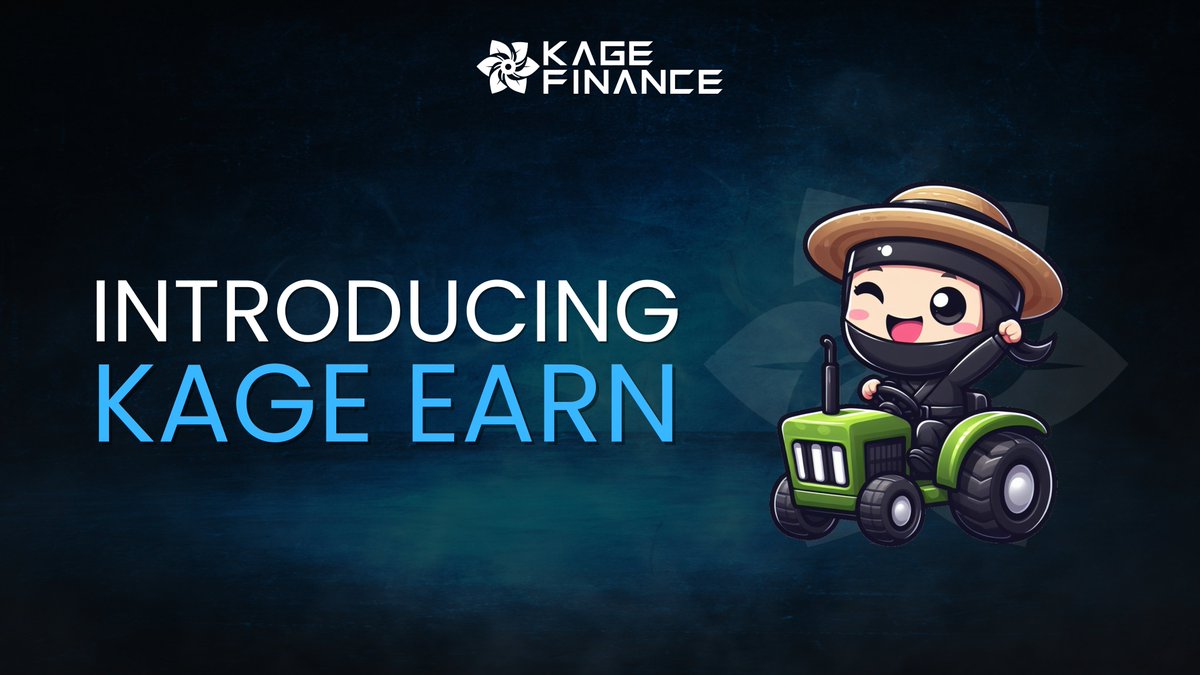 Introducing Kage Earn - Live at 1300 UTC!

Kage holders will be able to stake their assets at app.kage.finance/earn to earn $KAGE rewards and more!

Upcoming projects launched through Kage Mint Pads will have the opportunity to list their farming pools on Kage Earn too 👀!