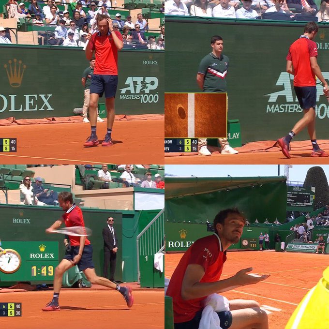 Another day in Monte Carlo, another Referee/Medvedev drama! Once more, the ball is clearly out, yet the referee fails to call it.
#Medvedev #MonteCarlo2024