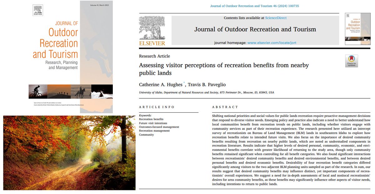 Journal of Outdoor Recreation and Tourism tweet media