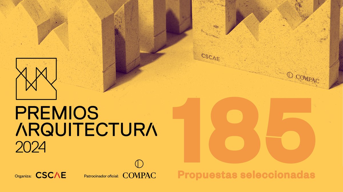 CSCAE's tweet photo. Se anuncian las 185 propuestas SELECCIONADAS en la primera fase de los #PremiosARQUITECTURA 2024

Escogidas por los Colegios y Consejos Autonómicos, constituyen una amplia representación territorial

Más información: 
https://t.co/8TWH5f1raK https://t.co/9N8CPL0cP2