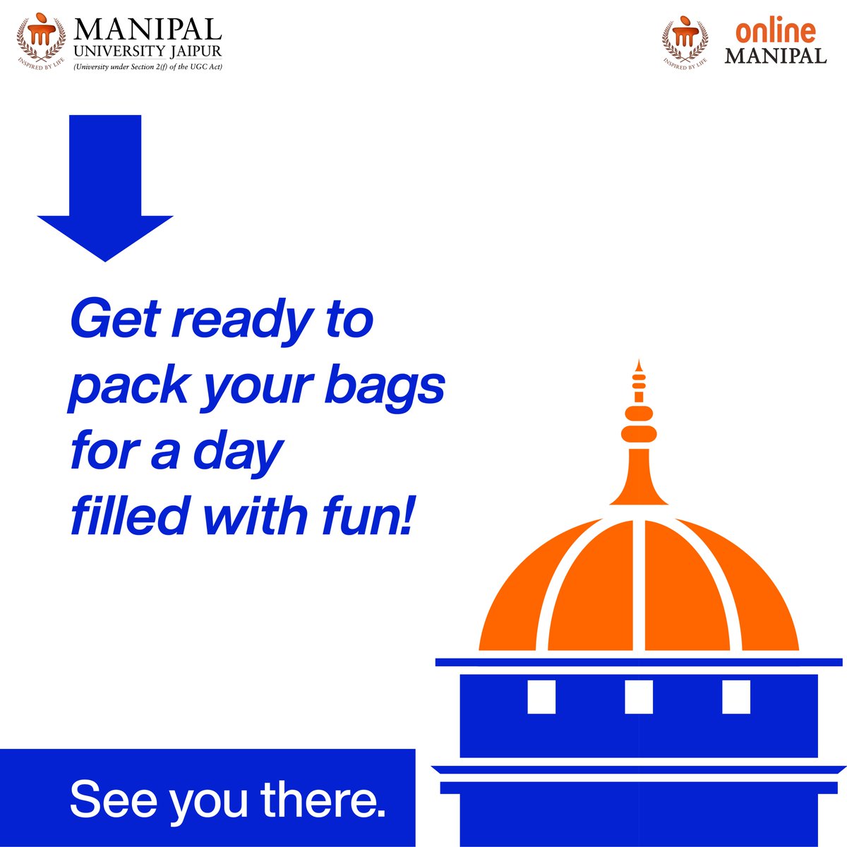 Get ready for the most awaited online learners’ meet-up!

EKAM 2024 is back and better than ever! Pack your bags to visit the Manipal University Jaipur campus for a full day of Fun.

#EKAM2024 #EKAM #ManipalUniversityJaipur #MeetandGreet #MUJ #OnlineLearnersMeetup #OnlineManipal