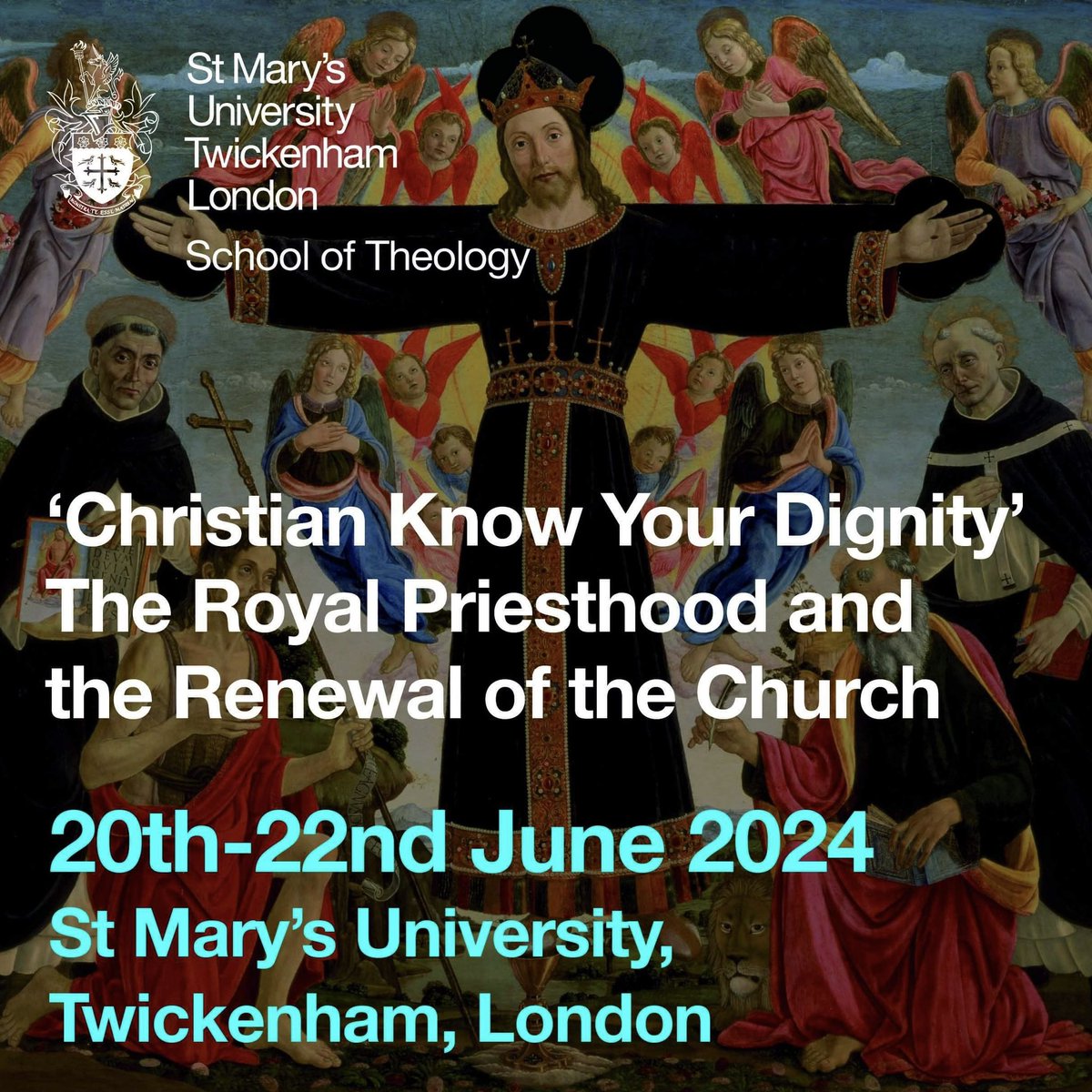 We’re holding the Royal Priesthood and Renewal of the Church International Conference at St Mary’s from Thursday 20th to Saturday 22nd June 2024. Find out more and book your tickets using the link below 👇 stmarys.ac.uk/events/2024/th…
