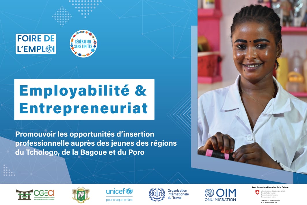 Rendez-vous du 𝟏𝟑 𝐚𝐮 𝟐𝟎 𝐀𝐯𝐫𝐢𝐥 à Boundiali, Ferkessédougou et Korhogo pour ce partage d'expérience et d'opportunité d'emploi. @DDCBenin @AmbSuisseCI @OITAbidjan @oimcotedivoire @UNICEF_CIV