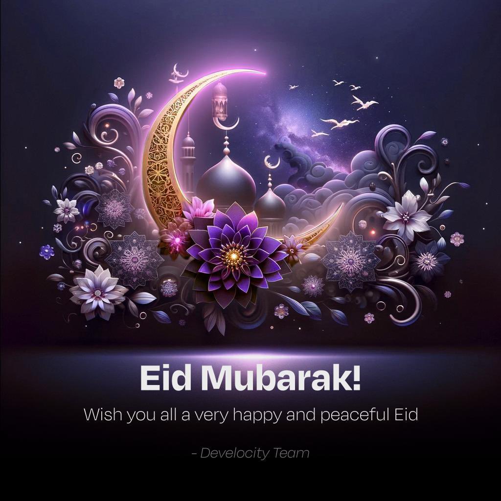 اسرة #ديفيلوستي تهنئكم بـ #عيد الفطر السعيد. 
وكل عام وانتم بخير♥️

#Develocity wishes you a happy #Eid ♥️

#BTC #DEVE