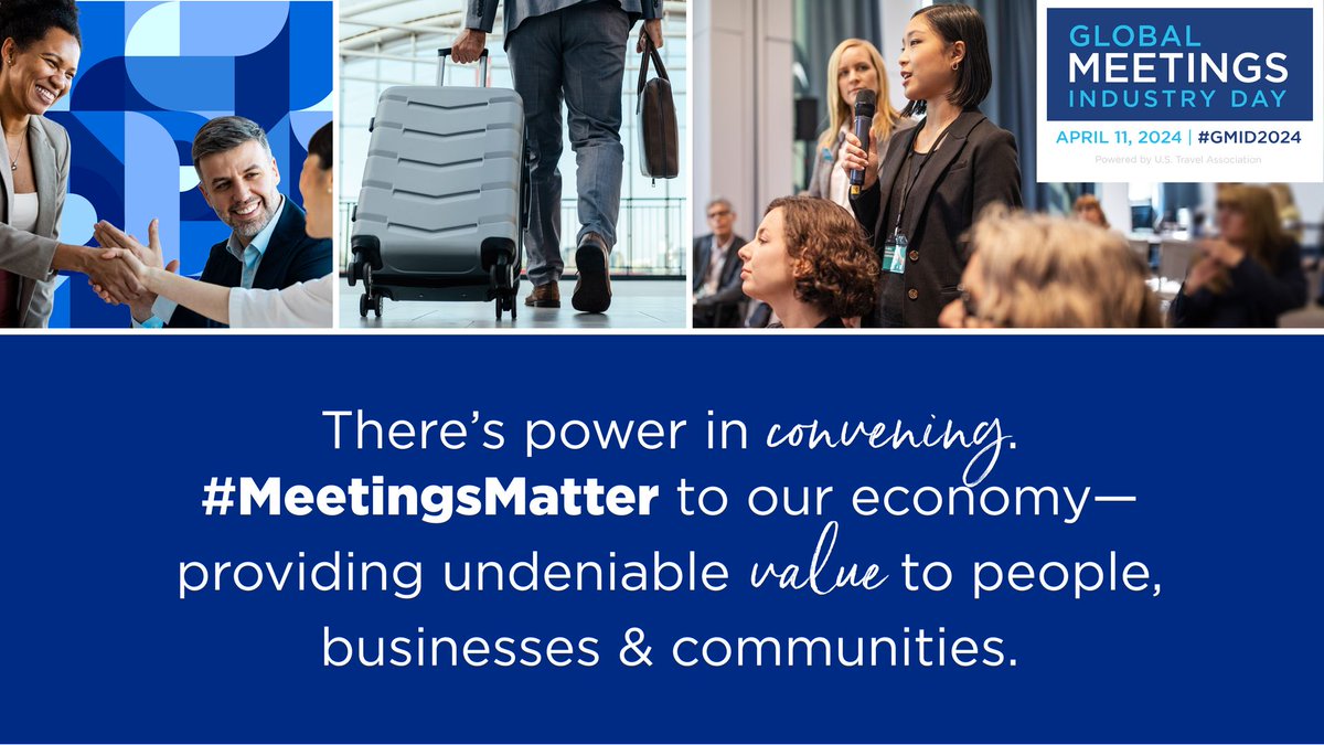 Happy GMID! Today is Global Meetings Industry Day—a day to showcase why #MeetingsMatter to communities, businesses & economies across the country. The best communication doesn’t happen through a screen—it happens when you meet face-to-face. #GMID2024 #eventindustry