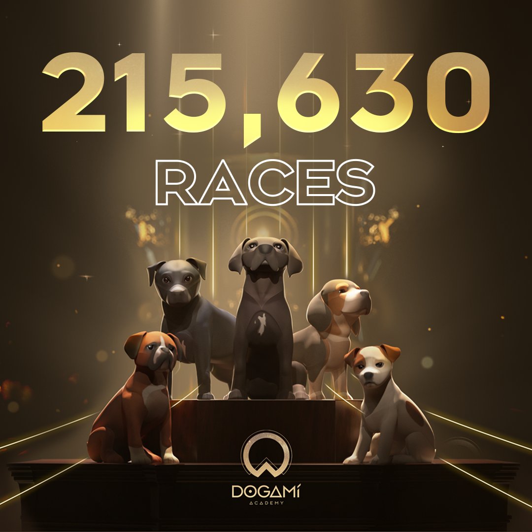 🏆 GRAND FINAL STATS 🏆 48 hours into the Grand Final, and you've already completed 215,630 races with your Gamma Dogamí 🤯 There are still 5 days left to reach the top - where do you rank? marketplace.dogami.com/leaderboard/gr…