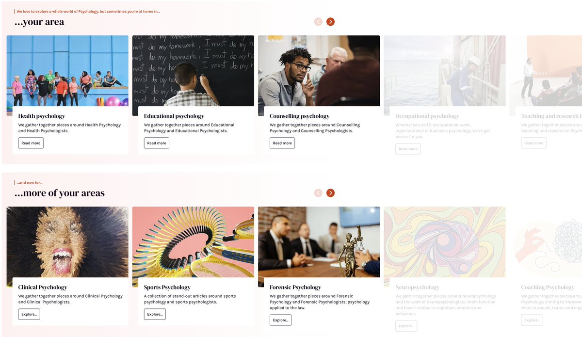 Our homepage now has 'Collections' based around all the @BPSOfficial Divisions… explore now via bps.org.uk/psychologist