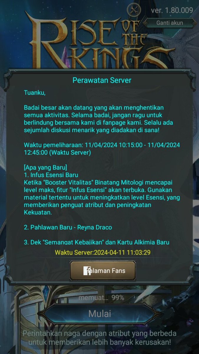 Kasiran_Wap's tweet image. #RiseOfTheKings #UpdateNote #11042024 #KasiranWap