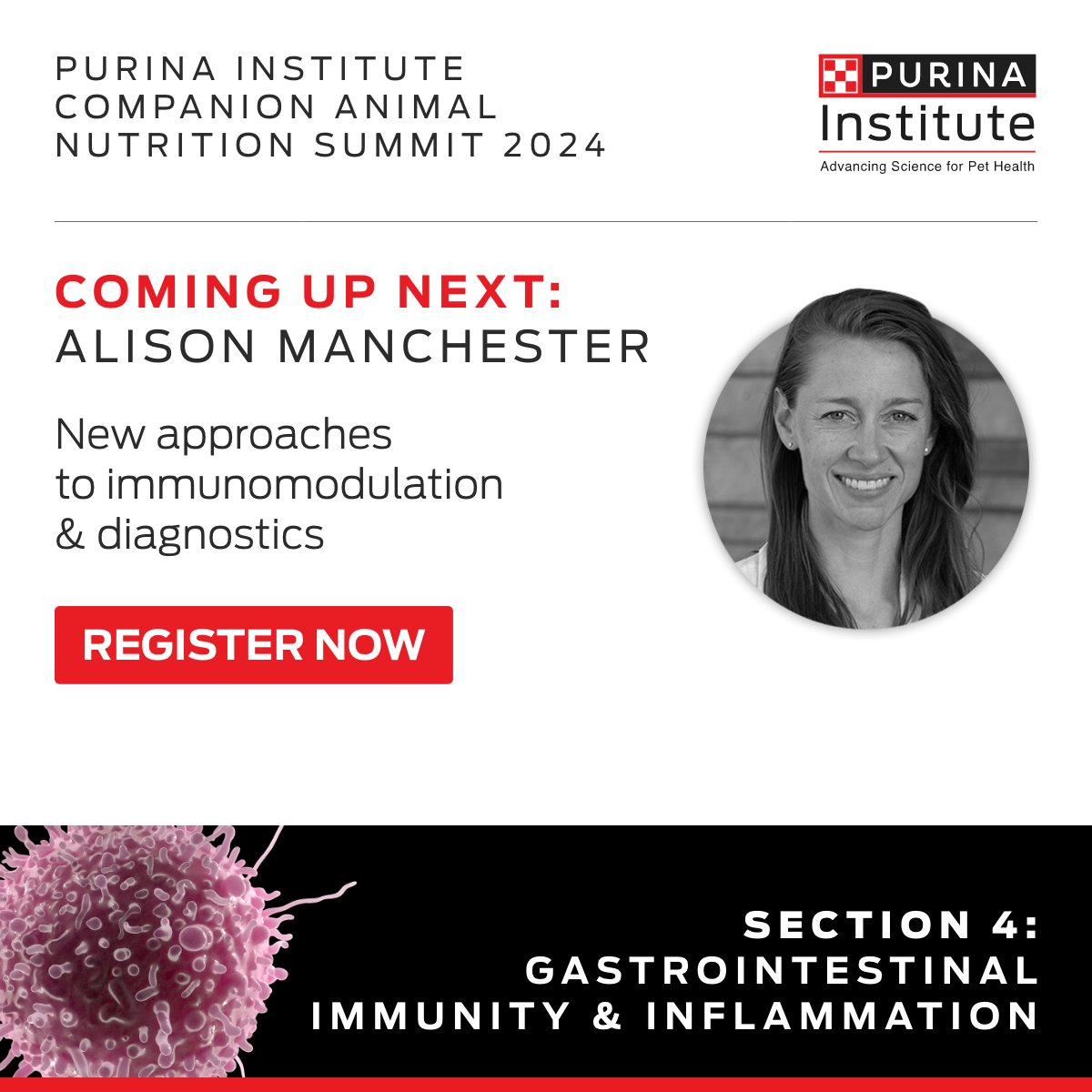 Coming up next at #CANSummit2024, Alison Manchester, DVM, PhD, DACVIM (SAIM), explores new approaches to immunomodulation & diagnostics. Watch here spr.ly/6186wjWsn ​ #Veterinary #immunomodulation #diagnostics @OSUVetCollege @tamuvetmed @ufvetmed @CSUVetMedBioSci