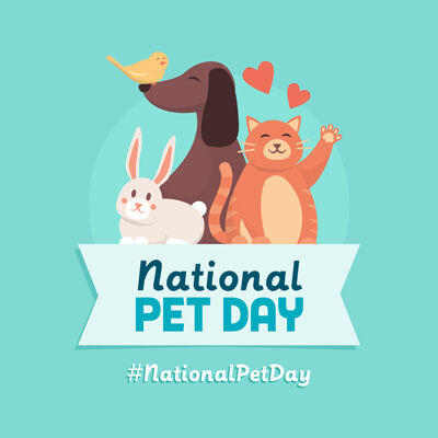 Happy National Pet Day! 🐾 Today we celebrate the joy and companionship our pets bring us, from wagging tails 🐶 to purring kitties 🐱. Show them some extra love, share your cutest pet pics, and let's promote adopting from shelters! #NationalPetDay #LovePets #AdoptDontShop 🐰🐦🐠