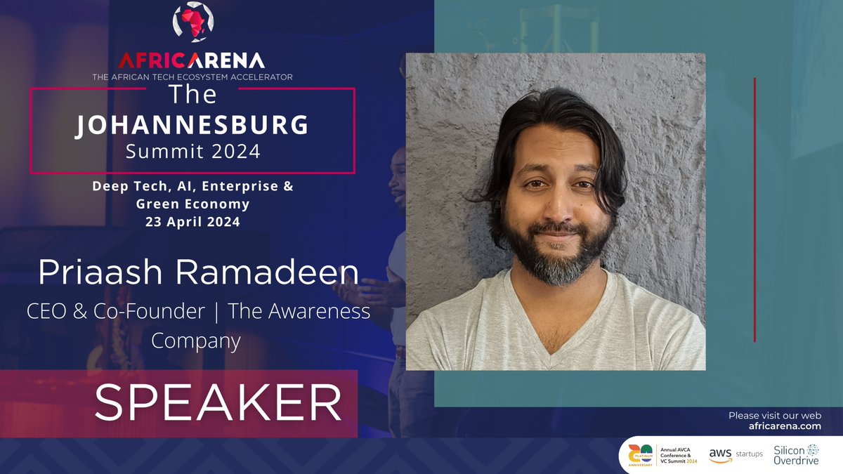 The Awareness Company (@awarenessco) on Twitter photo Join us at <a href="/AFRICARENA/">AfricArena</a>! <a href="/priaash/">Priaash Ramadeen</a> will be bringing his deep understanding of sustainability and data+AI, together with an awesome panel of leading minds in climate tech, to #AfricArenaJohannesburg2024.🌍
🗓️23 April 2024
📍22 On Sloane, Bryanston
See you there?
#AfricArena2024 Join us at <a href="/AFRICARENA/">AfricArena</a>! <a href="/priaash/">Priaash Ramadeen</a> will be bringing his deep understanding of sustainability and data+AI, together with an awesome panel of leading minds in climate tech, to #AfricArenaJohannesburg2024.🌍
🗓️23 April 2024
📍22 On Sloane, Bryanston
See you there?
#AfricArena2024