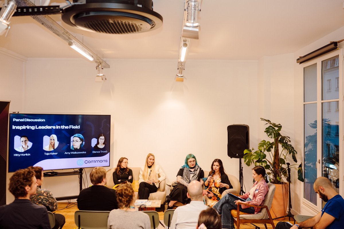 Reflecting on a fantastic and honest panel from two evenings ago during <a href="/ParisBlockWeek/">Paris Blockchain Week</a>, hosted by <a href="/xrpl_commons/">XRPL Commons</a>. Huge thanks to @zsofiborsi, founder of <a href="/lazy_women/">Lazy Women</a> and head of communications at XRPL Commons, for the invitation 🫶

Grateful to have shared the stage with <a href="/xamy_/">🍉 Amy Waliszewska 🇵🇸 she/they</a>