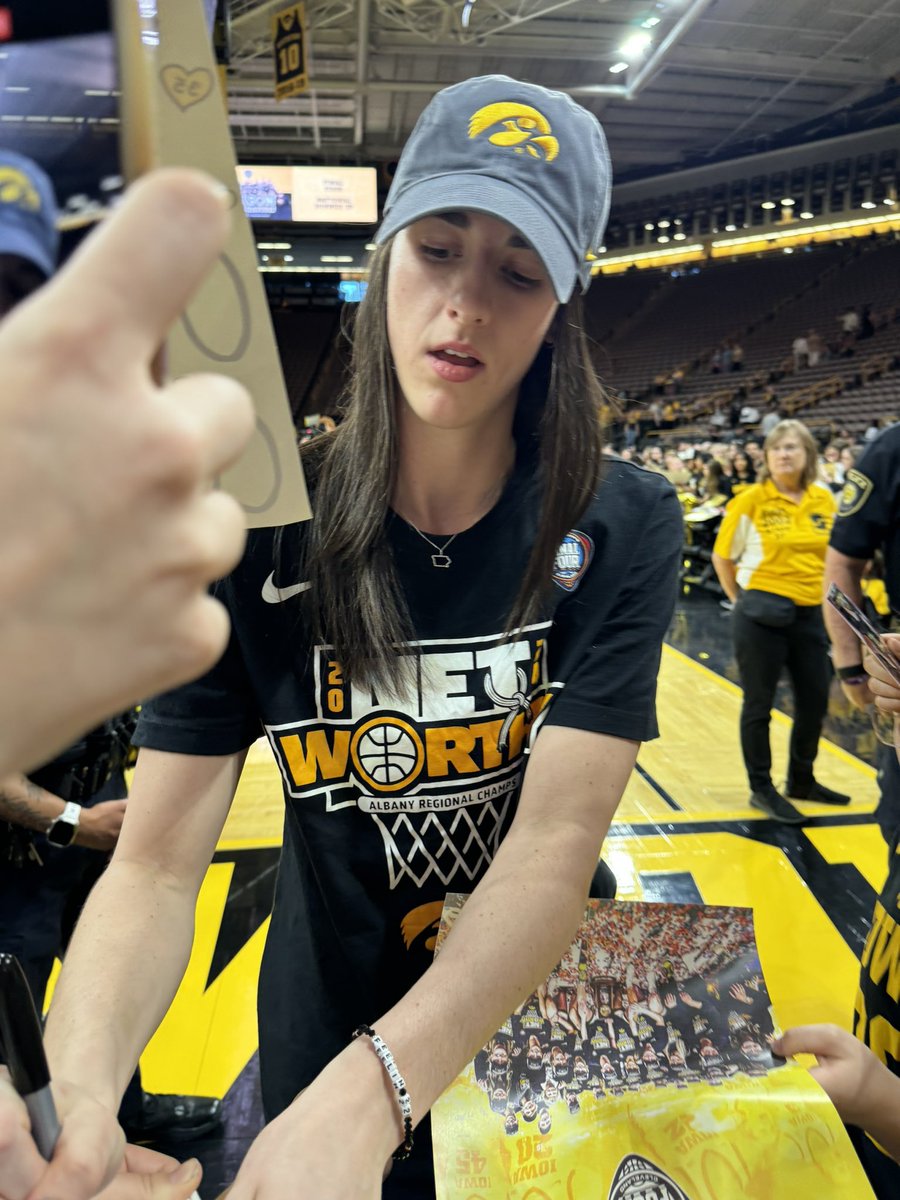 This close to the GOAT.  She went around for about 40 minutes signing autographs.  My three kids said “nothing could ever be better than this day!”

Thank you Caitlin Clark…for everything.