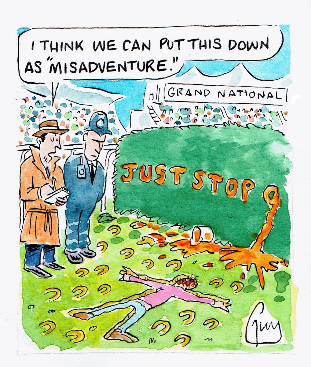 My cartoon for Friday's @MetroUK @MetroPicDesk #GrandNational #JustStopOil #Aintree #AintreeRaces #AintreeFestival