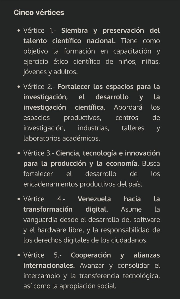 Estos son los 5 vértices de la Gran Misión Ciencia, Innovación y Tecnología El presidente @NicolasMaduro realizó este miércoles #10Abr, el lanzamiento de la Gran Misión Ciencia, Innovación y Tecnología Humberto Fernández Morán, que tiene por objetivo fortalecer el desarrollo…