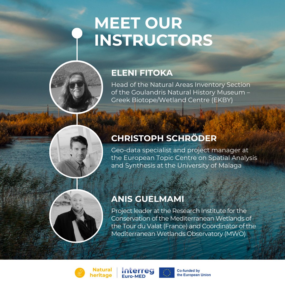 #Wetland restoration experts: Eleni Fitoka, Christoph Schröder and Anis Guelmami will talk about opportunities & priorities for wetlands restoration, monitoring and maintaining restored ecosystems, and the role of stakeholders’ engagement in #restoration during the Summer School.