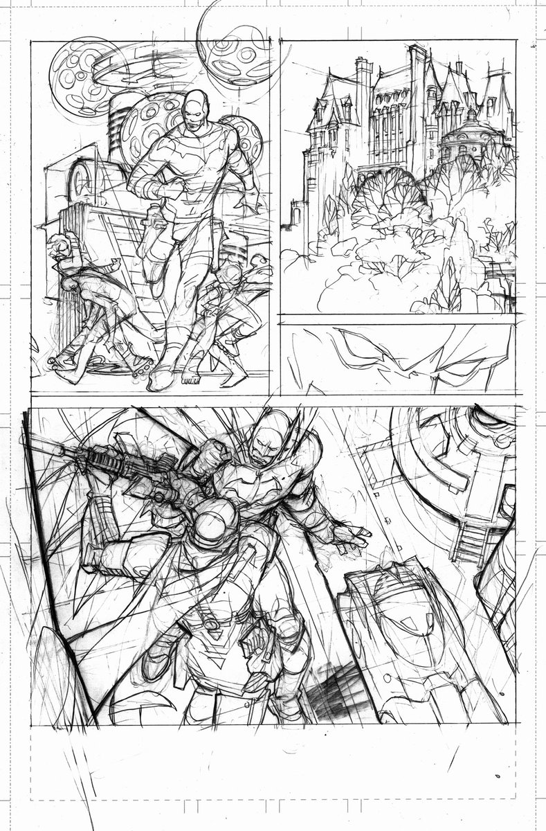 Crisp, clean, accurate. Feel free to bring your own point of view to what you do: you’re translating, not transcribing! And lest anyone think inking is an easy gig, here’s a penciled page from later in the same job. What a mess!