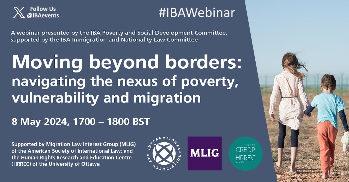 💻 Book your place now for #IBAWebinar 'Moving beyond borders: navigating the nexus of poverty, vulnerability and migration' 🗓️ 8 May 🕓1700-1800 BST ✍️Register➡ bit.ly/IBAWebinar-8Ma… ⭐FREE to Attend! 🔹 Presented by the IBA Poverty & Social Development Committee