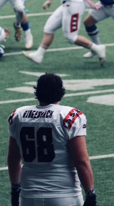 Thumbs Up! Henry Ringenbach (Orange HS, OH) was part of the USA-AFW ELITE TEAM OLine that led the way in producing 309 total yards (127 Rushing, 182 Passing) of offense in their 34-2 win in Milan, Italy.