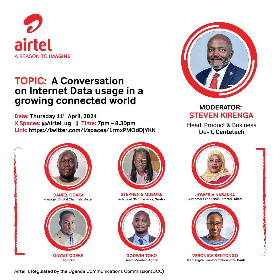 Today, we have an important X space from 7pm to 8;30pm, please endeavor to be part of this conversation and learn how to manage your data in this changing world. Set a reminder twitter.com/i/spaces/1rmxP… #AirtelDataManager