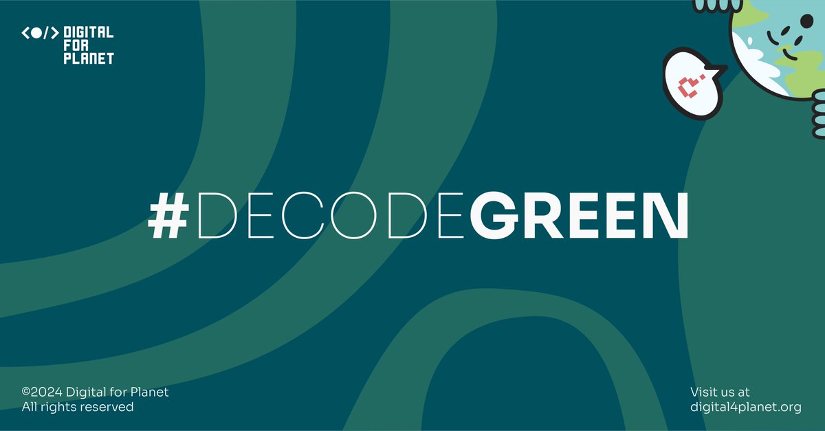 💻 What is digital sustainability? What does digital divide mean? What are real life examples of digital governance? 🪴 Those are the questions we want to answer with our #DecodeGreen campaign starting next week! 👉 digital4planet.org/decodegreen/ #TechForGood #DigitalSustainability
