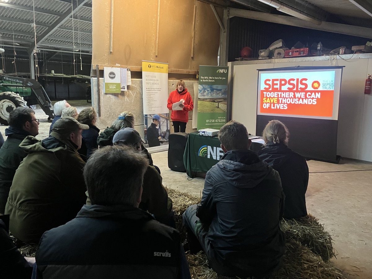 Our North Dorset agency recently held a Farm Safe Day, where they invited a representative from @UKSepsisTrust to talk to attendees and help to raise awareness of the risk of sepsis in the farming community 🚜 #nfumutual #sepsis #sepsistrust #farming #farmingcommunity