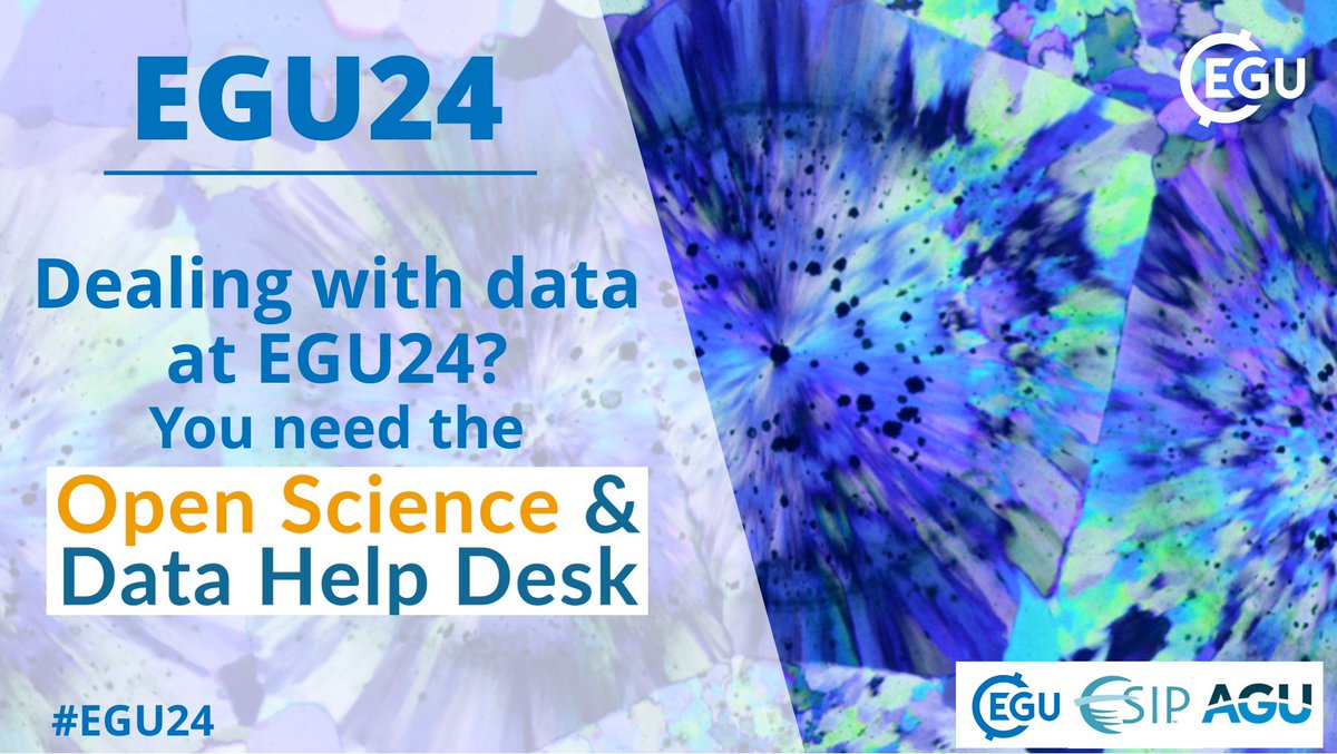 Do you have data-related questions? Looking to make your data and/or software open and FAIR? Then the #OpenScience & #DataHelpDesk at #EGU24 is here for you! Get support, answers to questions and resources all week with @EarthDataHelp! Read more: egu.eu/8V6JLK/