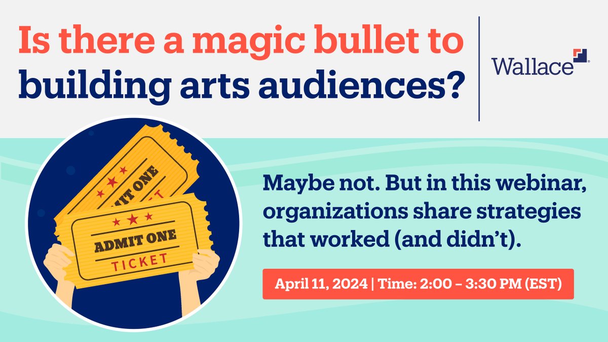 Webinar today @ 2pm ET: Insights from nonprofit #arts organizations on building audiences and financial sustainability. There's still time to register: bit.ly/3xcUCTr