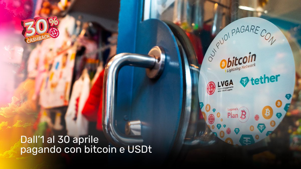 Give a toy to your children and receive 30% cashback by paying with #bitcoin and USDt from April 1st to 30th at Fantasy Store! 🧸 planb.lugano.ch/30-cashback-sp… #LuganoPlanB