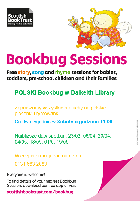 Dive into stories & songs with our FREE Polish Bookbug sessions at #Dalkeith Library 📖 Join us to celebrate Polish language and culture through engaging tales & lively rhymes 🎶 Next session is 11am on Sat 20th April (fortnightly sessions). All are welcome! #Midlothian #Bookbug