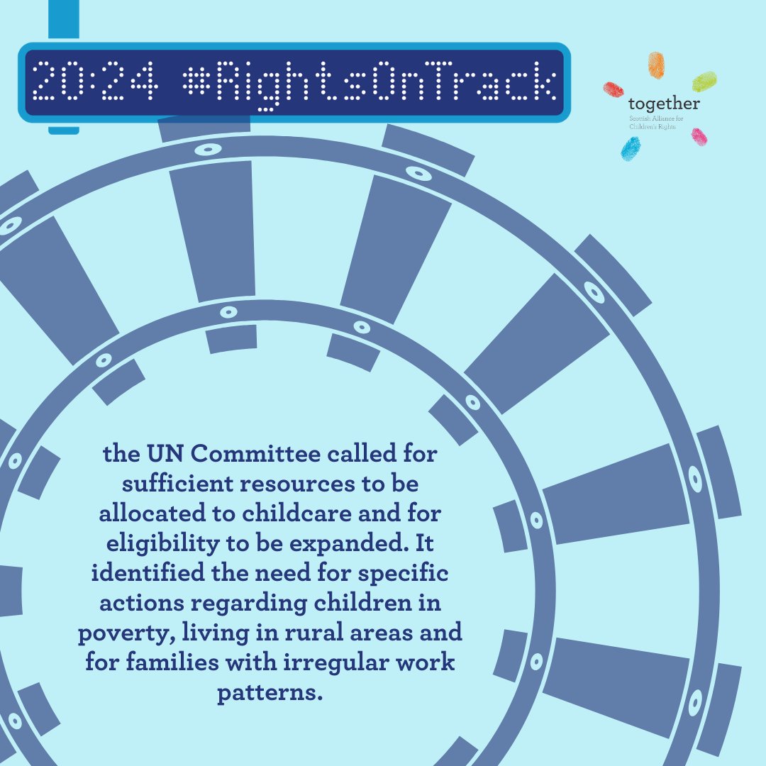 🇺🇳 Exploring Scotland’s ‘to do list’ from the UN! Our 22nd post looks at UN's calls for sufficient resources to be allocated to childcare & for eligibility to be expanded Is 🏴󠁧󠁢󠁳󠁣󠁴󠁿 on track? #RightsOnTrack