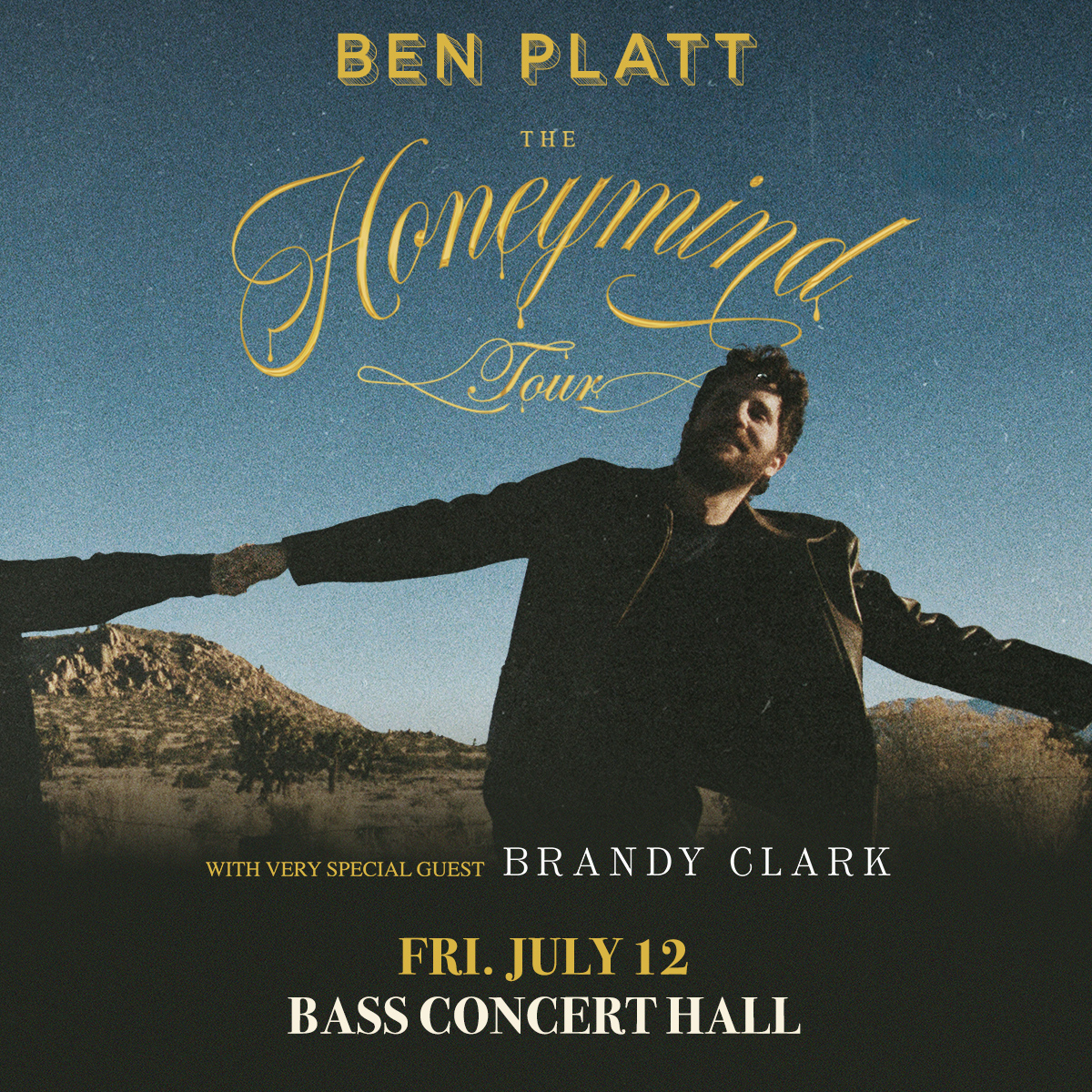 Just Announced! Ben Platt's The Honeymind Tour is coming to Bass Concert Hall on July 12 with very special guest Brandy Clark! Tickets are on sale next Thursday at 10am. Learn More: bit.ly/3JhKImp