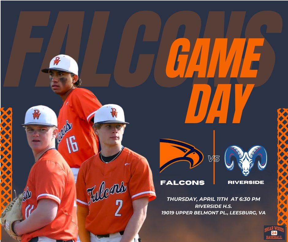 Pending weather, Falcons head over to Riverside to finish out our three game week. JV is at home. #gobirds #JUNE