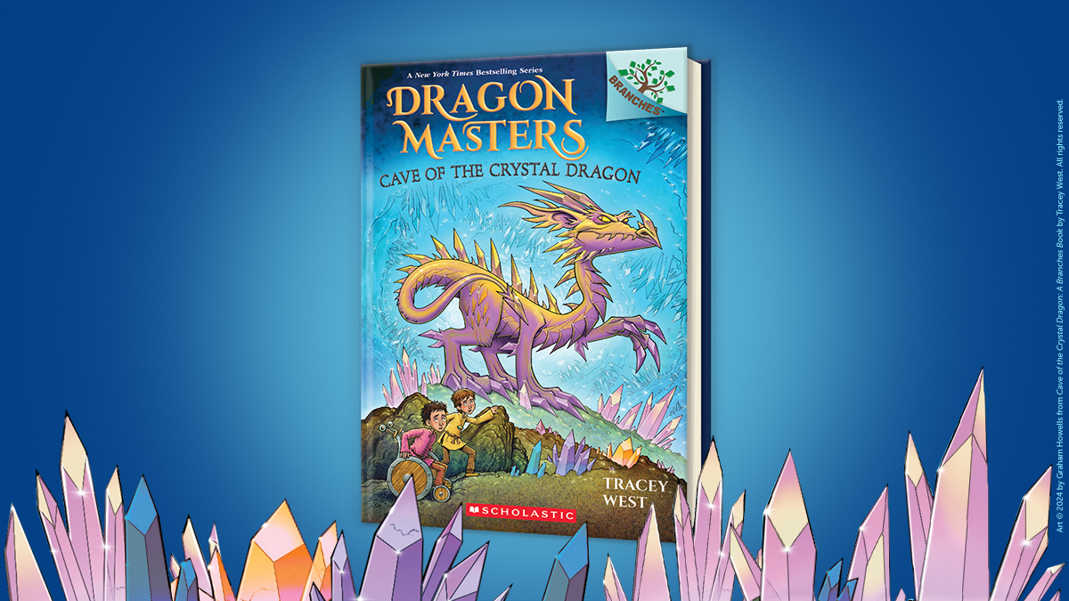 Drake must help free the brilliant Crystal Dragon! Check out the newest title in the Dragon Masters series. CAVE OF THE CRYSTAL DRAGON: A Branches Book (Dragon Masters #26) ✍️ @traceywestbook 🎨 Graham Howells Available now - 📚🔗 bit.ly/3vGpZFu