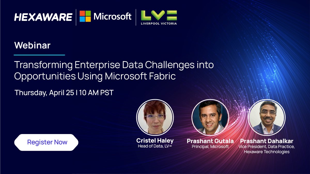 Curious about transformation with #Microsoft Fabric? Join our #webinar for strategic insights, perfect for CDOs, CXOs, and data professionals. Learn from experts. bit.ly/49vSp2X
#data #innovation #microsoftfabric #datamodernization