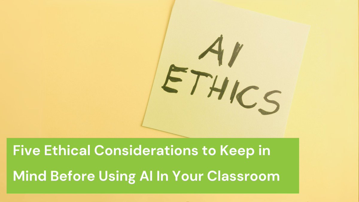 Before integrating AI into your classroom, consider the ethics! 🚦 Our latest article outlines 'Five Ethical Considerations for Using AI in Education,' ensuring you navigate this innovative tool wisely. okt.to/p9HMLQ