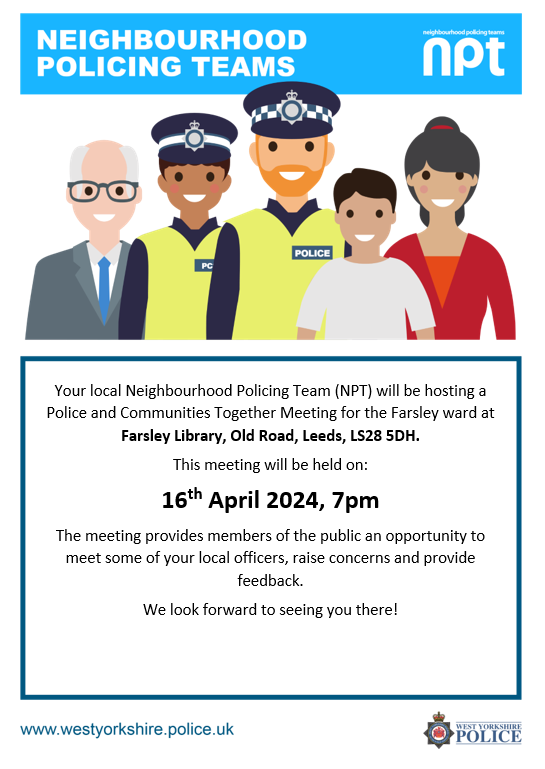 Will you be at the Farsley Police and Communities Together meeting next week? westyorkshire.police.uk/events/farsley…