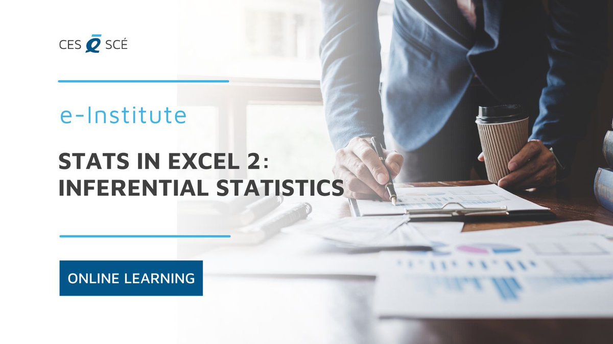 🎓 Stats in Excel 2: Inferential Statistics This self-paced course provides step-by-step instructions and best practices for performing common inferential statistical analyses using Microsoft Excel. ➡️ buff.ly/3vz0MNn #evaluation #onlinecourse #CES