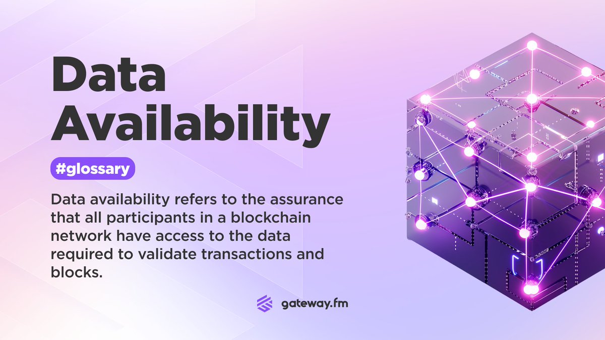 In a decentralized system, trust is earned through transparency. 💫 Data availability ensures everyone can independently verify transactions, safeguarding the system's integrity. Gateway & @NEARProtocol are redefining blockchain reliability.  Learn how: gateway.fm/blog/gateway-a…
