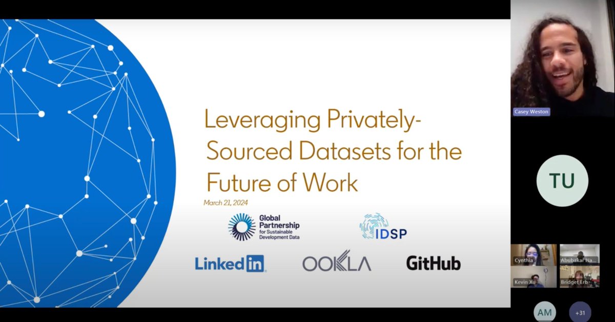 😯 Did you miss our latest webinar on leveraging privately sourced datasets for the future of work? Watch the recording + hear insights from @LinkedIn @github @Ookla on exploring the potential of private sector data in addressing global challenges. 🗺️ 🎥 bit.ly/3PWuZwB