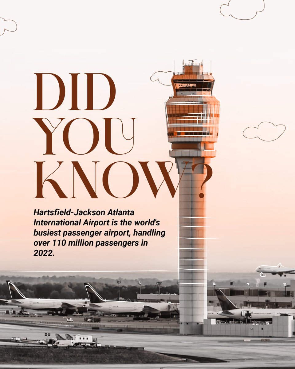 Hartsfield-Jackson Atlanta International Airport holds the title of the world's busiest passenger airport with its bustling terminals, efficient operations and strategic location, which have solidified its reputation as a vital hub for connecting people.
#SSMRV #GoChangeTheWorld