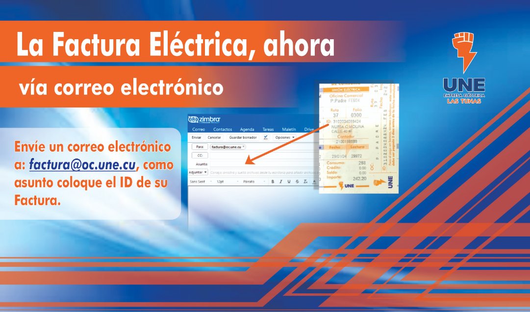 Pague su factura eléctrica por vía correo Hágalo: Fácil + Cómodo + Seguro. #LoQueNosUneCompromiso #UnidosXCuba