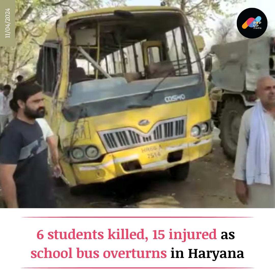 Authorities reported that there were 40 students from Class 4 to Class 10 on board. The villagers claimed that the driver was under the influence of alcohol.
.
.
.
#popupmedia #RoadAccident #haryana #SchoolBus