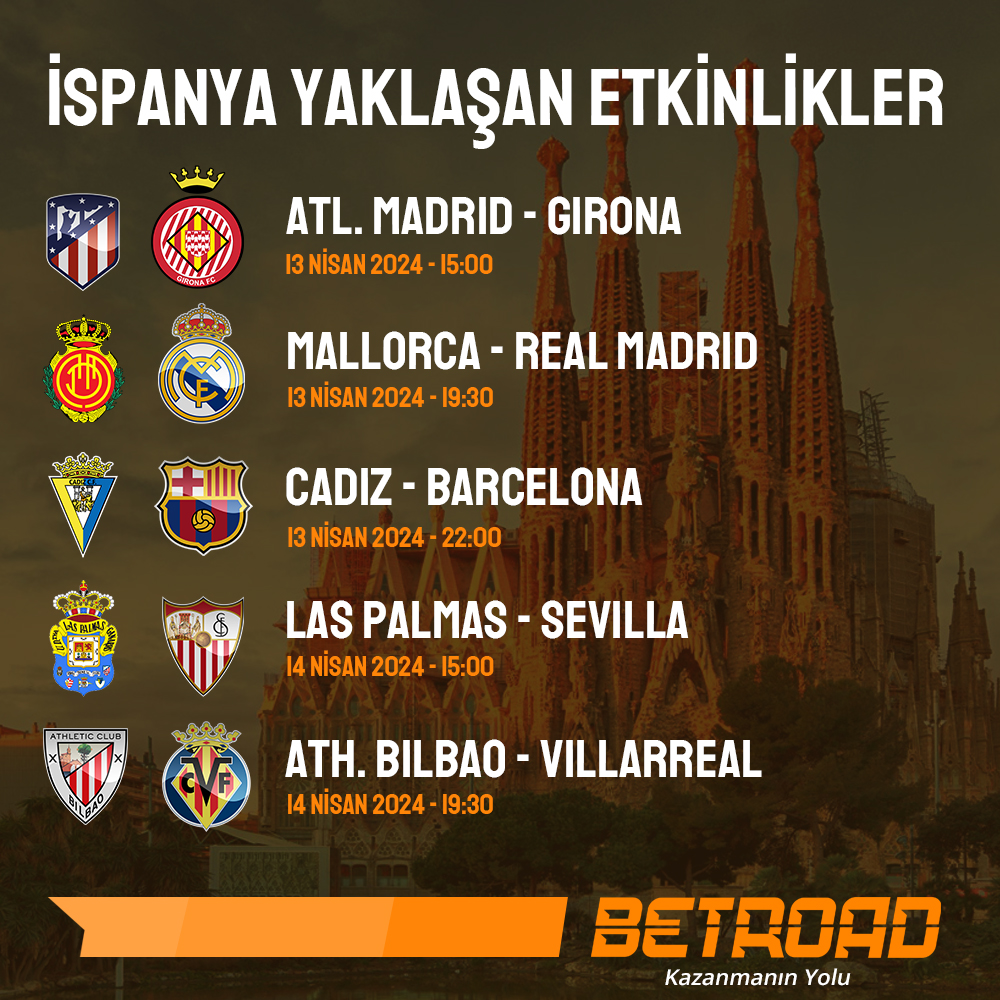 🇪🇸 La Liga’da düşme hattından çıkmaya çalışan Cadiz, Barcelona karşısında zor bir sınava hazırlanıyor! İşte İspanya Ligi’nde bu hafta oynanacak en popüler karşılaşmalar. Betroad Giriş: bit.ly/3TyqoDr